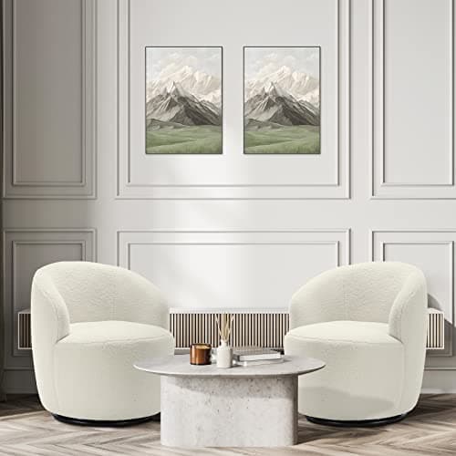 Set of 2 Modern Blue Swivel Chairs for Living Room, Nursery, and Office