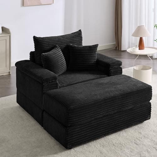 Oversized Chaise Lounge Chair with Ottoman for Indoor Use in Living Room