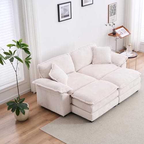 Oversized Corduroy Chaise Lounge Chair, Green, Perfect for Living Room, Bedroom, Office