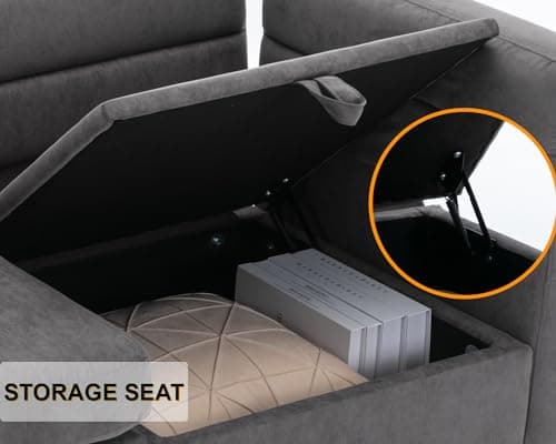 Asunflower Dark Grey 2 Seater Office Sofa with Storage and Ottoman