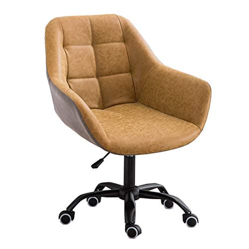 360 Degree Swivel PU Leather Desk Chair, Height Adjustable for Home Office and Living Room
