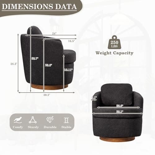 Modern Swivel Accent Chair for Nursery, Living Room, Bedroom, and Club