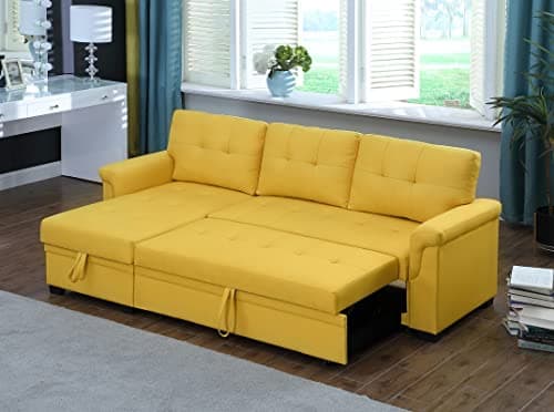 Lilola Home Lucca Sectional Sleeper Sofa - Versatile Storage & Comfortable Couch Bed