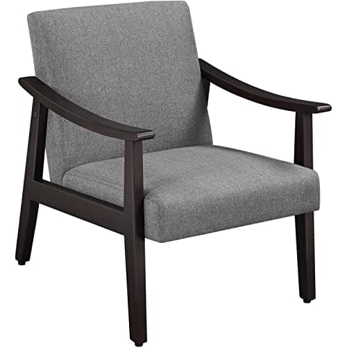 Yaheetech Dark Gray Mid-Century Modern Living Room Accent Chair with High Back