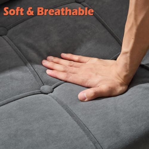 60 Velvet Loveseat Sofa with Storage and USB Charging Ports for Bedroom, Living Room, Office, Dorm - Dark Grey
