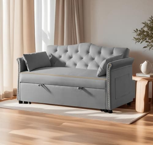 Beige Velvet Loveseat with Gold Legs, 55-inch Tufted Backrest Living Room Couch