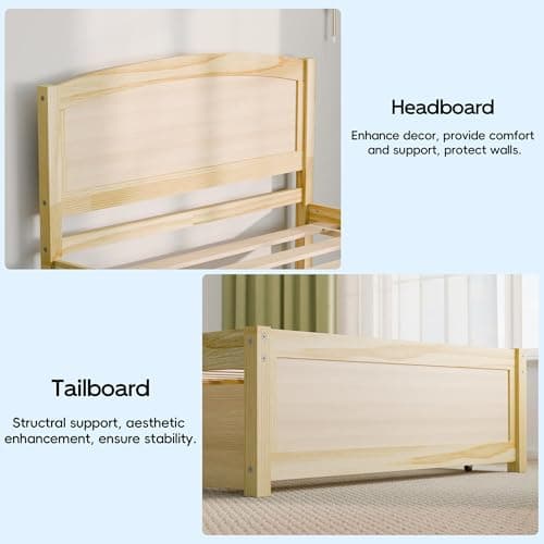 Natural Solid Wood Twin Pull Out Daybed with Trundle and Slat Support