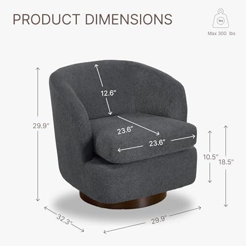 Modern Wood Base Swivel Chair for Reading and Living Room, 1 PCS