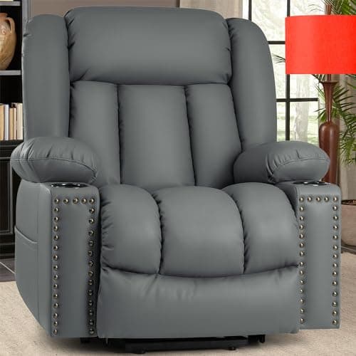 Large Heater & Massager Lift Chair Recliner, Dark Brown, 3 Positions
