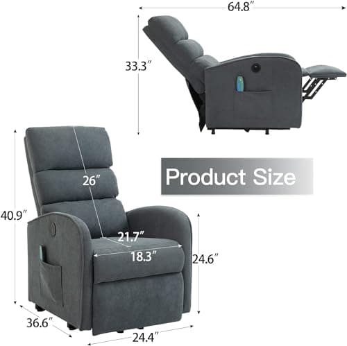 AVAWING Power Lift Chair with Heat and Massage for Elderly, Grey  
AVAWING Electric Recliner Chair with Remote Control, Side Pocket and USB Port for Living Room & Bedroom, Grey  
AVAWING Fabric Power Lift Chair with Heat and Massage for seniors, Grey