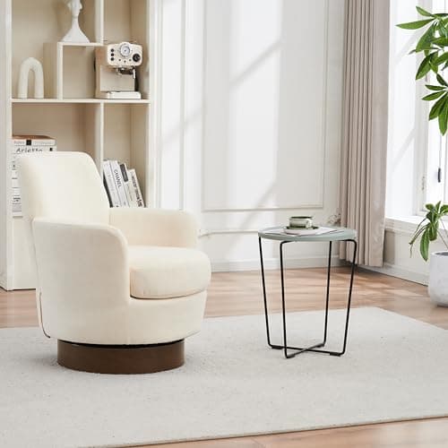 Stylish Gold Barrel Chair, Ergonomic Design, Beige Base for Living Room