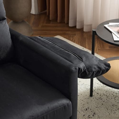 Karl Home Mini Loveseat Sofa, Black, Comfortable Living Room Seating