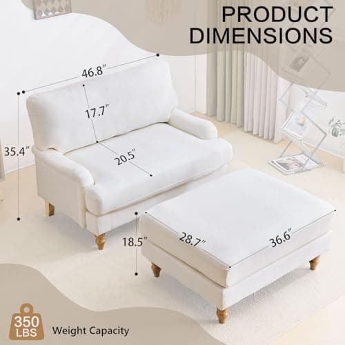 Bezseller Oversized Chaise Lounge Chair, Beige, Perfect for Living Room & Bedroom