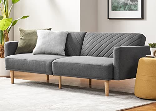 Mopio Mocha Brown Premium Velvet Futon Sofa Bed