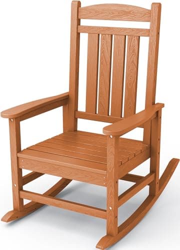 KINGYES Aruba Blue HDPE Outdoor Patio Rocking Chair, 330lbs Support