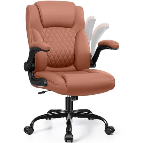 Gray PU Leather Office Chair with Ergonomic Back Support and Adjustable Armrests