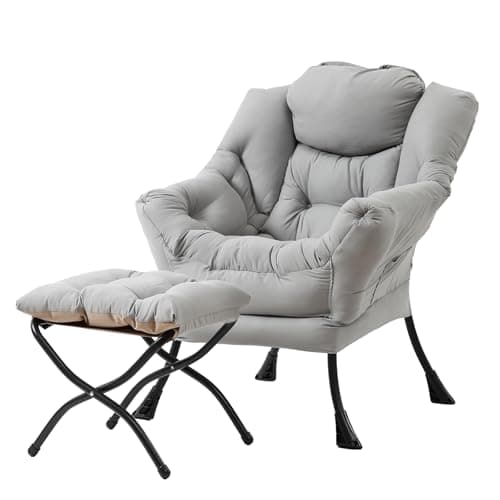 Lazy Chair with Ottoman, Modern Large Accent Lounge