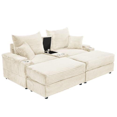 Oversized Chaise Lounge Chair with Ottoman for Indoor Use in Living Room