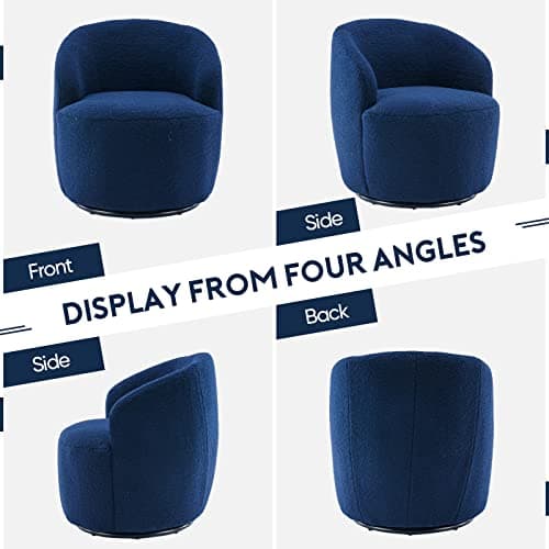 Set of 2 Modern Blue Swivel Chairs for Living Room, Nursery, and Office