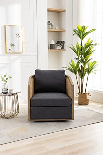 COOLMORE 360 Degree Swivel Barrel Chair, Comfy Living Room Accent Sofa