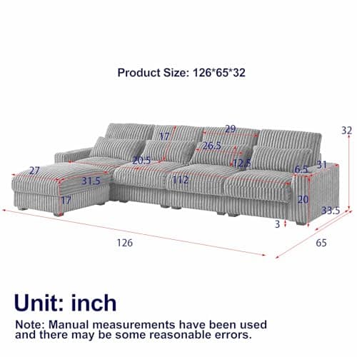 Black L Shaped Convertible Sectional Sofa with Ottoman & USB Port
