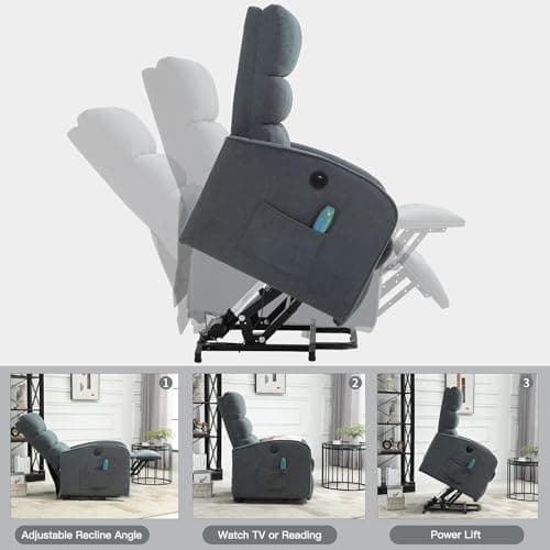AVAWING Power Lift Chair with Heat and Massage for Elderly, Grey  
AVAWING Electric Recliner Chair with Remote Control, Side Pocket and USB Port for Living Room & Bedroom, Grey  
AVAWING Fabric Power Lift Chair with Heat and Massage for seniors, Grey