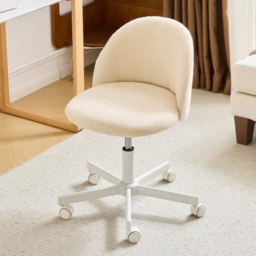 VINGLI Sunny Egg Yellow Rolled Task Chair, Armless Desk Chair with Lumbar Support