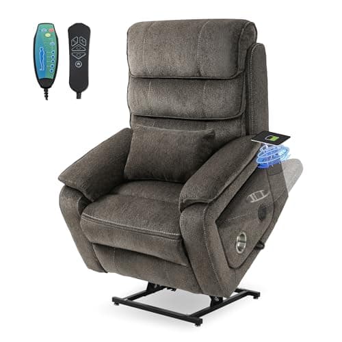 Big Man Power Oversized Recliner with Dual Motor Heat Vibration for Elderly