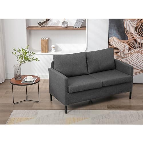 TYBOATLE Dark Grey Modern 51" Small Loveseat Sofa for Living Room & Bedroom