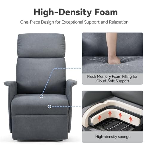 Dual Motor Power Lift Recliner Chair for Elderly with Massage and Heat
| Electric Recliner Chairs for Adults with Large Seat and Tall Backrest
| Infinite Position Electric Recliner Chairs for Adults with Fabric and Dark Grey