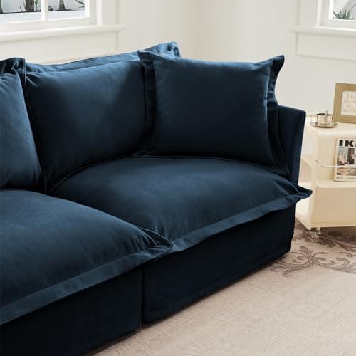 156" W Modern Chenille U-Shaped Sofa with Ottoman, Comfy 4-Seater for Living Room, Office