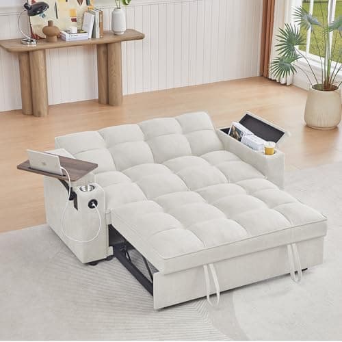 65'' 3-in-1 Folding Convertible Sofa Bed, Grey