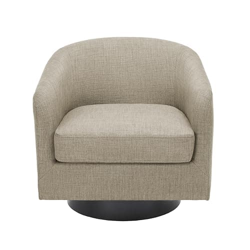 360° Swivel Barrel Accent Chair for Home Office (Flax Brown)