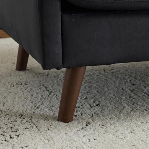 Karl Home Mini Loveseat Sofa, Black, Comfortable Living Room Seating