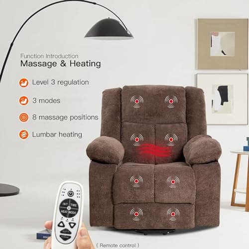 PayLessHere Electric Massage and Heat Recliner Chair with Standing Assistance for Elderly People in Living Room
| Comfy PayLessHere Electric Power Lift Recliner with Extended Footrest for Elderly Living Room Use
| PayLessHere Overstuffed Electric Re