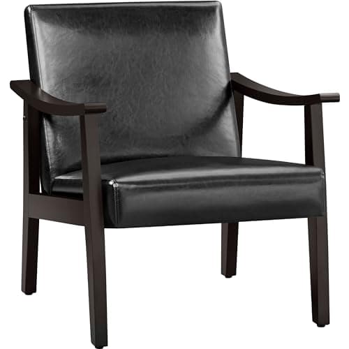 Yaheetech Dark Gray Mid-Century Modern Living Room Accent Chair with High Back