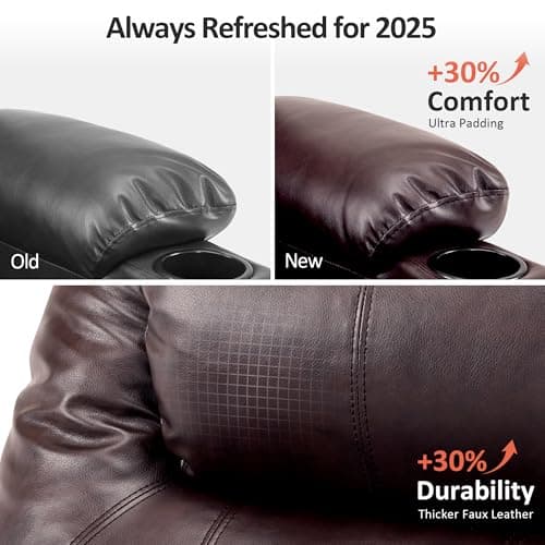 MCombo Electric Power Lift Recliner Chair Sofa for Elderly with Massage and Heat, 3 Positions, Faux Leather, USB Ports, and Cup Holders (Dark Brown, Medium)  
MCombo Electric Power Lift Recliner Chair Sofa for Elderly with Massage and Heat, 3 Positio