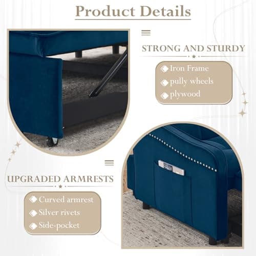 Modern 3-in-1 Sleeper Sofa with USB Port for Small Spaces