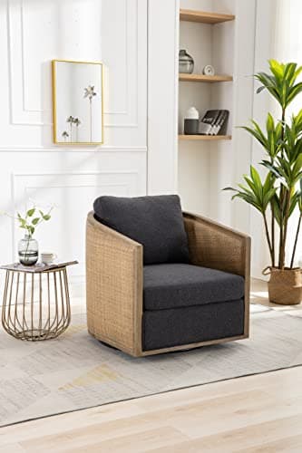 COOLMORE 360 Degree Swivel Barrel Chair, Comfy Living Room Accent Sofa