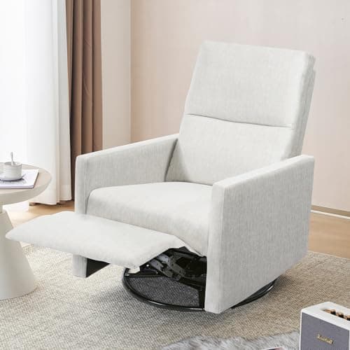 Beige Reclining Rocking Chair for Adults & Nursery Living Room Bed