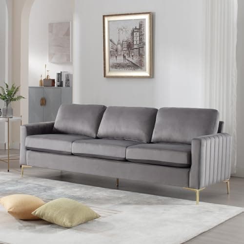 65 Velvet Love Seat Sofa, Mid Century Modern Small Couch for Living Room, Office, Bedroom, Apartment.