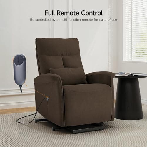 Electric Power Lift Recliner Chair for Elderly (Brown)