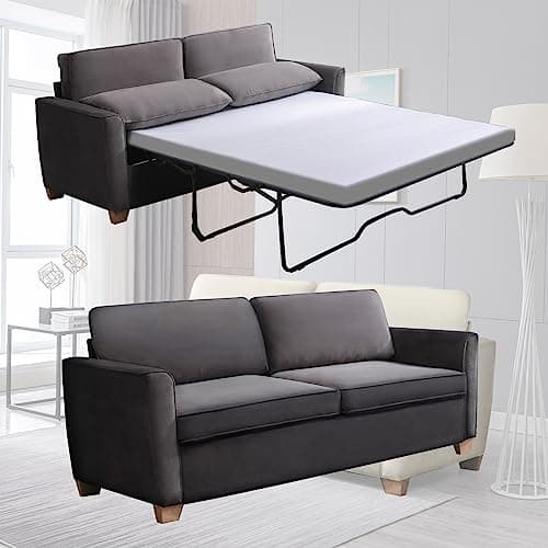 ZAFLY 77" Pull Out Sofa Bed, Memory Foam Mattress - Blue