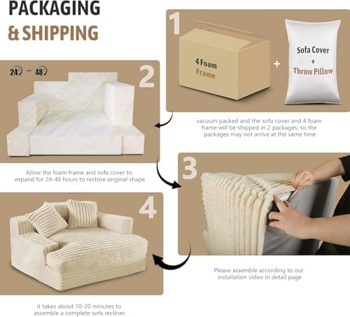 Oversized Chaise Lounge Sofa for Bedroom and Living Room