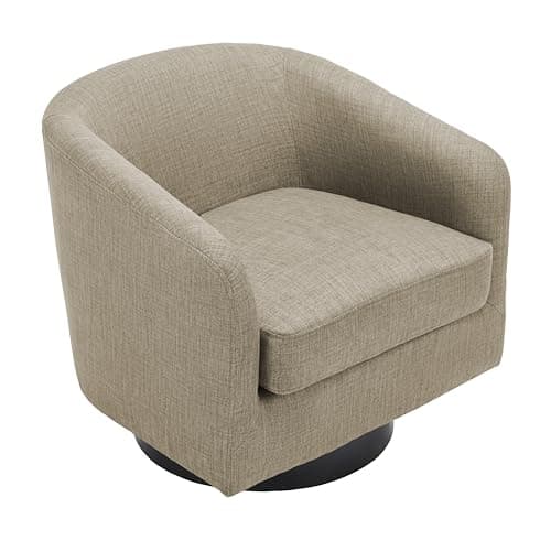 360° Swivel Barrel Accent Chair for Home Office (Flax Brown)