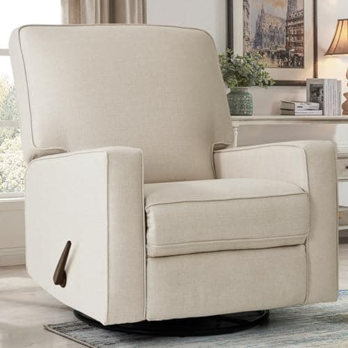 Blue Fabric Rocker Recliner Chair for Nursery and Living Room
