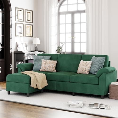 Vongrasig 79" L Shaped Gray Sectional Sofa with Removable Pillows Linen Fabric