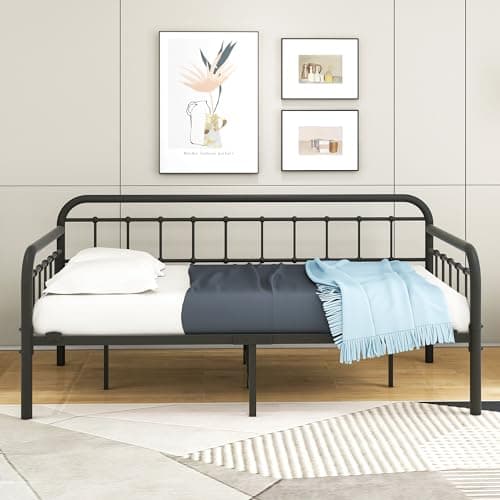 HOMERECOMMEND Heavy Duty Metal Day Bed Frame with Mattress Support