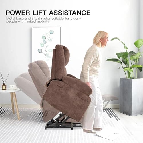 PayLessHere Electric Massage and Heat Recliner Chair with Standing Assistance for Elderly People in Living Room
| Comfy PayLessHere Electric Power Lift Recliner with Extended Footrest for Elderly Living Room Use
| PayLessHere Overstuffed Electric Re
