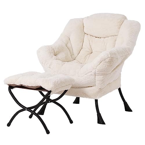 Lazy Chair with Ottoman, Modern Large Accent Lounge